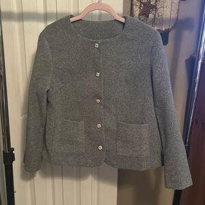 Single Breasted Solid Color Blazer/ Elegant Long Sleeve Blazer For Work & Office